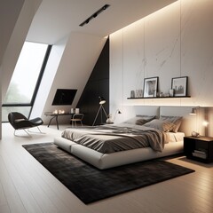 Minimalistic modern room interior