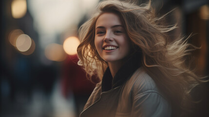 A person who is happy and stress free. Generative AI. 