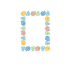 Cute doodle rectangle frame