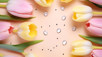 Obraz na płótnie Canvas pink tulips on a white background HD 8K wallpaper Stock Photographic Image 