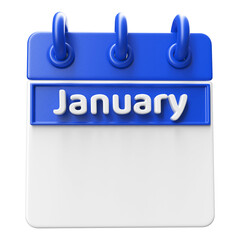 Empty Calendar January 3D Render