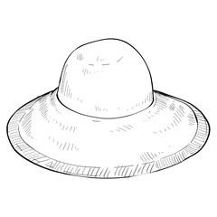 Beach hat handdrawn illustration