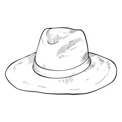 cowboy hat handdrawn illustration