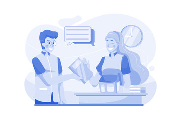 Boy Giving The Book To A Girl