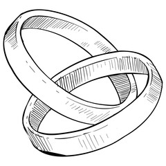 marriage ring handdrawn illustration 