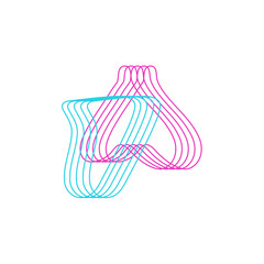 Abstract lines sound wave curve