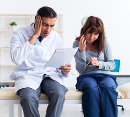 Mentally ill woman patient during doctor visit