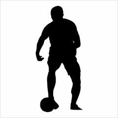 Fototapeta na wymiar Silhouette of football player