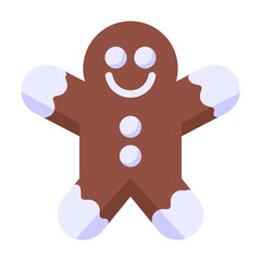 Gingerbread flat icon