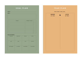 Goal Plan and Year Plan Planner. (Forest)