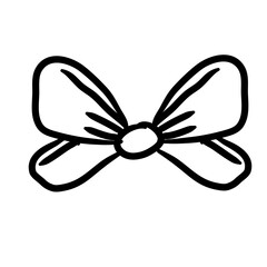 Naklejka premium Bow ribbon doodle
