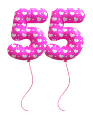 3D Pink Balloon Number 55