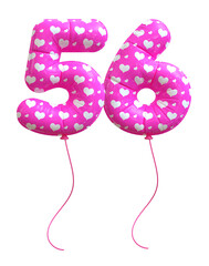3D Pink Balloon Number 56