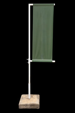 Blank green background product banner for design.Isolated of j-flag banner on black background.