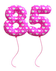 3D Pink Balloon Number 85