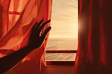 Illustration of a Woman's Hand Closing Daylight Away