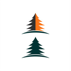 Obraz premium fir tree logo design, mountain, premium vector mountain and spruce design, outdoor logo, camper logo design