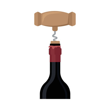 wine bottle with corkscrew