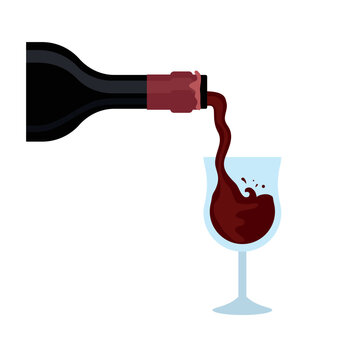 serving wine illustration