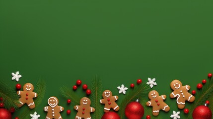 Naklejka premium Blank greeting template mockup on charismas decorations background. AI generative