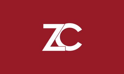 Alphabet letters Initials Monogram logo ZC, CZ, Z and C - obrazy, fototapety, plakaty