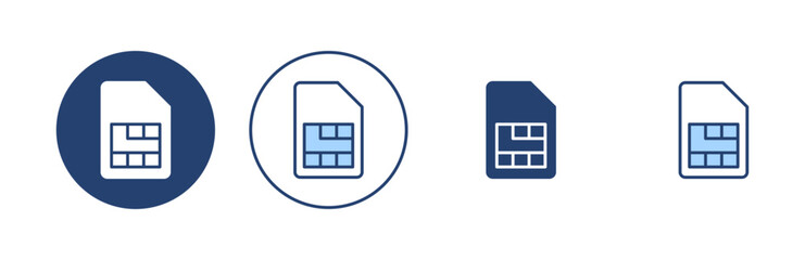 Sim card icon vector. dual sim card sign and symbol