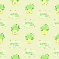 seamless pattern with chinese cabbage