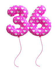 3D Pink Balloon Number 36