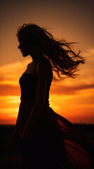 Artistic Silhouette Of A Woman Against A Stunning Sun Background Image, Best Phone Wallpapers