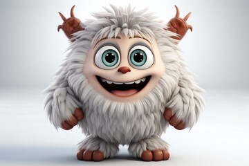  Friendly furry monster with multiple arms and a warm, welcoming demeanor, perfect for a huggable character, Generative AI