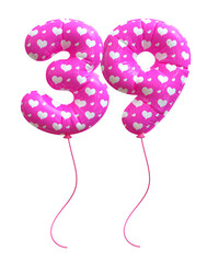 3D Pink Balloon Number 39