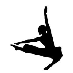 Fototapeta premium Silhouette of a ballet dancer female in pose. Silhouette of a ballerina in action pose.