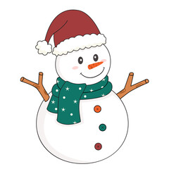 snowman with Santa hat. SVG file