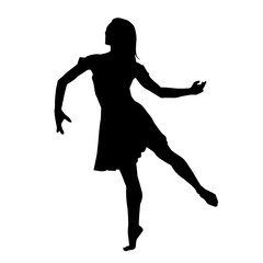 Fototapeta na wymiar Silhouette of a ballet dancer female in pose. Silhouette of a ballerina in action pose.