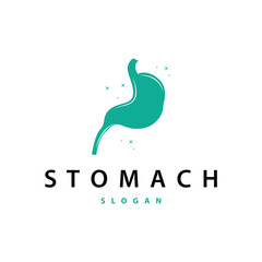 Stomach Logo, Simple Design for Brands with a Minimalist Concept, Vector Human Health Templet Illustration