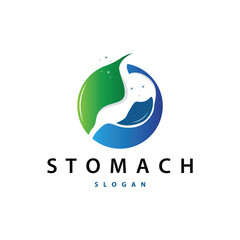 Stomach Logo, Simple Design for Brands with a Minimalist Concept, Vector Human Health Templet Illustration