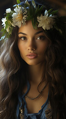 Naklejka premium Marshall Islands Beautiful Girl 20 Year Old , Background Image, Best Phone Wallpapers