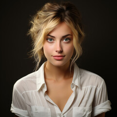 Fototapeta premium Masterpiece Realistic 27Yr Old Female Beautiful Face, Background Image, Best Phone Wallpapers