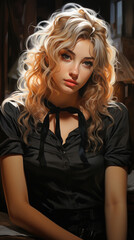 Fototapeta premium Cat Girl masterpiece Realistic 20 Yr Old , Background Image, Best Iphone Wallpapers