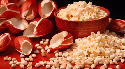Fototapeta na wymiar popcorn in a bucket HD 8K wallpaper Stock Photographic Image 