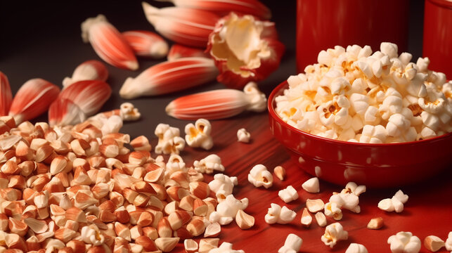 popcorn in a bowl HD 8K wallpaper Stock Photographic Image 