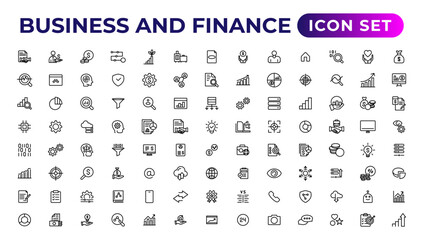 Business and finance icon set. Business and corporation vector icon.Money, investment, teamwork, meeting, partnership, meeting, work success. - obrazy, fototapety, plakaty