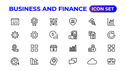 Business and finance icon set. Business and corporation vector icon.Money, investment, teamwork, meeting, partnership, meeting, work success.