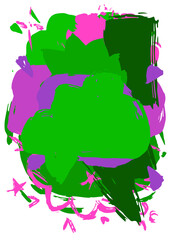 Green and purple graffiti speech bubble. Abstract modern Messaging sign street art decoration, Discussion icon performed in urban painting style.