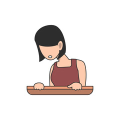 Illustration of Faceless Female Peep Character. Vector Design.