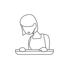 Illustration of Faceless Female Peep Character. Vector Design.