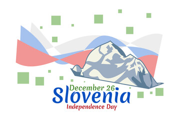 Naklejka premium December 26, Independence day of Slovenia vector illustration. Suitable for greeting card, poster and banner.