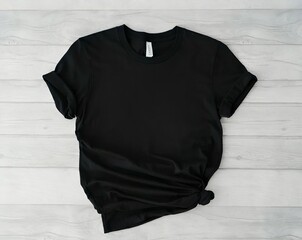 Negro Bella Canvas 3001 Camiseta Maqueta Camiseta camiseta camisa de manga enrollada Maqueta estilo...