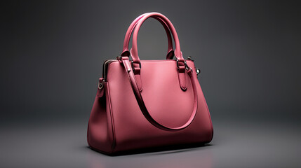 luxury pink women's handbags leather bag on dark background