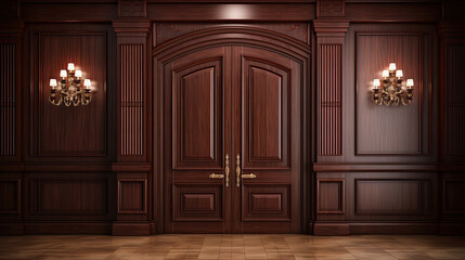 classic double front entrance wooden doors